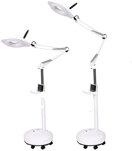 UYCVT 16X Magnifier Lamp, Floor Standing Lamp Light Magnifying Glass - Height Adjustable for Reading, Beauty, Manicure, Tattoo - Salon & Crafts Must-Have