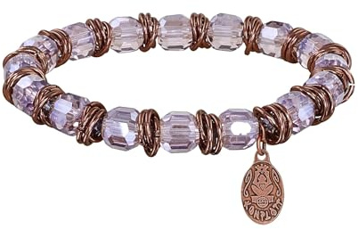Konplott Armband elastisch Festival pink antik Kupfer