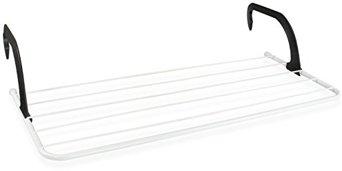 Grinscard Wäschetrockner zum aufhängen - Weiß 80 x 34 x 15 cm - Kleiderständer für Heizkörper, Fensterbank und Balkon
