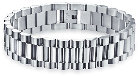 Bling Jewelry Klassische geometrische starke Herrenband Panther Gliederarmband für Mann Teenager poliert Silberton Edelstahl