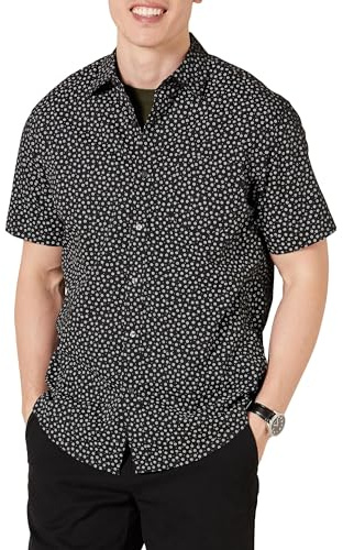 Amazon Essentials Men's Regular-Fit Short-Sleeve Print Shirt