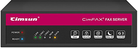 CimFAX H5S High Speed 33.6k Fax Server Auto Save FAX as PDF 100 Users Paperless Fax Machine Cost-Effective Fax Modem Fax Via Telephone Line (8GB)