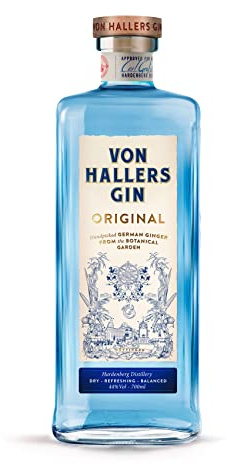VON HALLERS GIN Original I London Dry Gin I Handgepflückte Botanicals aus dem botanischen Garten in Göttingen I Erfrischender Gin mit Zitrusnote und Kalamus I 44% Vol. I 0,7 l