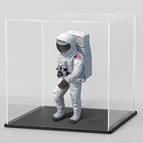 HOPEME Acryl-Displaybox, 22,9 x 22,9 x 22,9 cm, staubdichte Hülle mit Deckel und mattschwarzem Boden für Sammlerstücke, Modelle und Actionfiguren