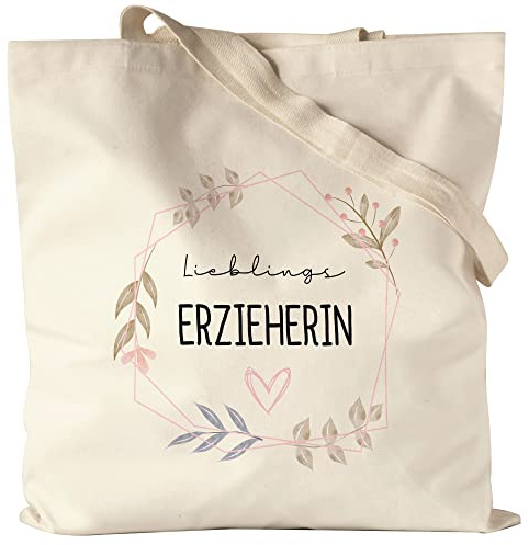Hey!Print Lieblings-Erzieherin Jutebeutel Stoffbeutel Canvas Kindergarten Abschied Dankeschön & Abschiedsgeschenk Kindergarten Kita