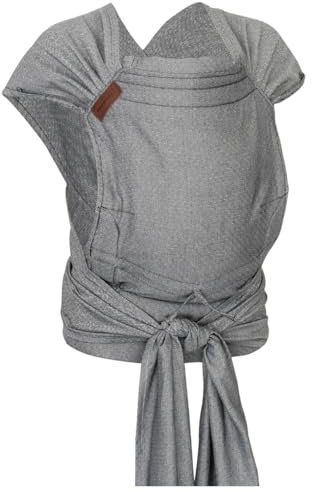 Hoppediz Hop-Tye Advanced - 4-in-1 Babytrage für Neugeborene ab Geburt - Halfbuckle Tragehilfe mit Tuchträgern - mitwachsend bis 20 kg - Design London weiß