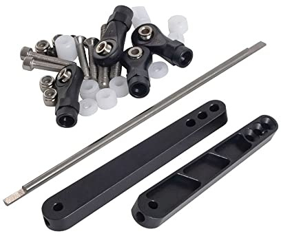 Metall bakre svängstång set panhard bar länksats för 1/10 RC Rock Racing Rig Axial RR10 Bomber 90053 90048 AX31331 uppgraderingsdelar ersättningstillbehör (Färg: Nero)