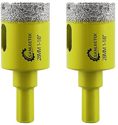Secco Punte per Trapano Diamantate - 2pezzi 28mm Fresa Diamantata con Gambo Triangolo per Ceramica Gres Porcellanato Granito Marmo Quarzo SANLEETEK