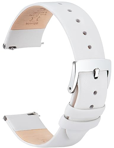 OTTOODY Elegantes & Ultraweiches Leder Uhrenarmband - 12mm, 16mm, 20mm Armband mit Schnellverschluss für Damen & Herren - Hochwertiger Ersatz für Uhr & Smartwatch