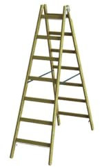 PHSPSL27 Holz-Sprossen-Stehleiter 2x7 PROTEC.Class PHSPSL27