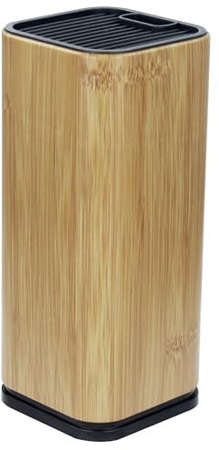 Blocco per coltelli, Ceppo coltelli Vuoto，Blocco portacoltelli，supporto per utensili da cucina in acciaio, con fessure per forbici o oggetti da taglio affilato (10X10X23CM Legno)