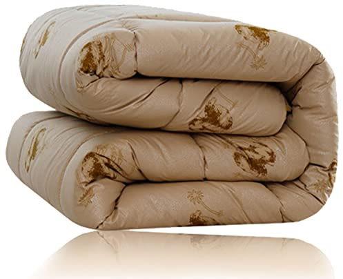 95% Gesteppte Kamelhaardecke, Kamelhaarfüllung, leichte, winterweiche, warme Bettdecke, Twin/Twin XL-Größe, Kamelfarbe, Kamel a, 150 x 200 cm (1,5 kg)