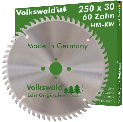 Volkswald ® HM-Sägeblatt KW 250 x 30 mm Z = 60 Astrolon Bison Dämmplatten Duroplaste Eternit Furnierte Längsschnitte Furnierte Querschnitte Gipsplatten Hartfaserplatten Tischkreissäge Kappsäge