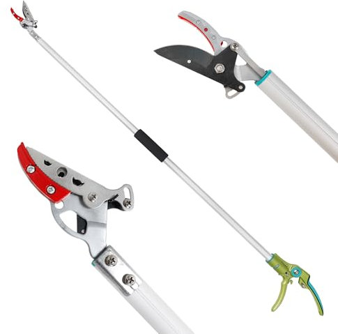 FLORA GUARD 1.3m Baumschere mit Feststellvorrichtung, schneidet Äste mit einem Durchmesser von bis zu 1/2 Zoll,leichter Früchtepflücker mit 180-Grad-drehbarem Griff
