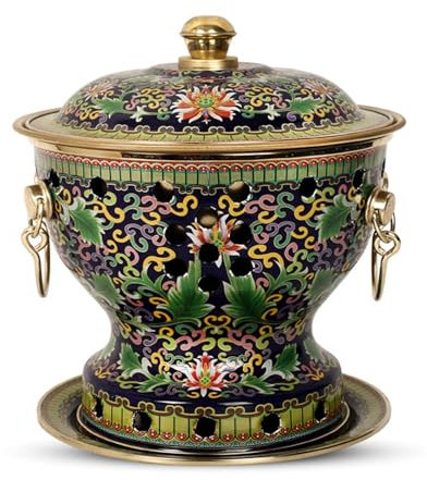 OYWEHECE Einzelne Person, Kleiner Kupfertopf, Alter Pekinger Kleiner Dicker Kuh-Hot Pot, Chinesischer Traditioneller Cloisonné-Hot Pot, Kommerzieller Alkoholanteil, Roter Kupfer-Hot Pot,N