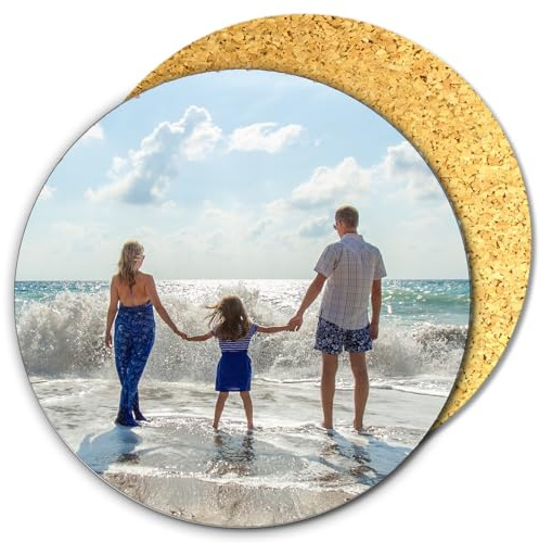 Untersetzer Set 8 Stück personalisiert – selbst gestalten mit Foto, Logo oder Text – Korkrückseite – individuelle Untersetzer Bedrucken