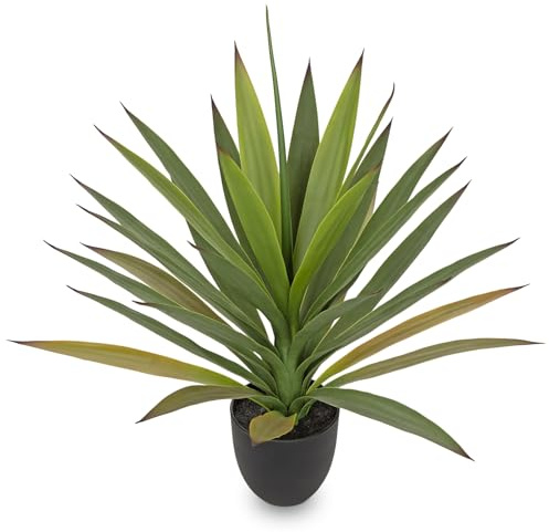 Plantes artificielles Yucca-Bonsaï - Grande plante artificielle en pot - Yucca artificiel grand pour l'intérieur et l'extérieur - Décoration moderne - Décoration pour salle de bain, salon, chambre à