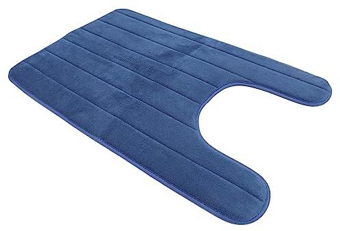 CAXUSD Alfombrilla de Inodoro en Forma, Coral Fleece Azul, Antideslizante