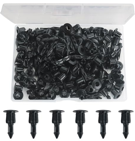 NVGVUP 100 Stück Spreiznieten Kunststoff, Auto Befestigungsclips 6 mm | Spritzschutz Befestigungsclips als Ersatz, Universal Auto Halterungs Clips für Fahrzeuge