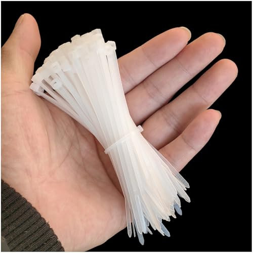 zuizhan - Fascette stringicavo piccole, trasparenti, 100 mm x 2,5 mm, confezione da 100 mini fascette sottili bianche, in plastica, resistenza alla trazione, 12,2 kg, autobloccanti in nylon, per casa,