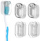 4 Porte Brosse à Dents Mural Support Brosse a Dent Electrique Portable Protege Brosse a Dent avec Capuchon Brosse à Dents Support Brosse a Dent Convient pour Ranger Brosses à Dents (Blanc,Gris)
