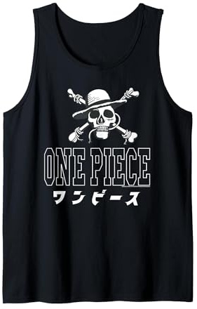 Anime One Piece Kanji & Chapeau de Paille Pirates Logo Anime Débardeur