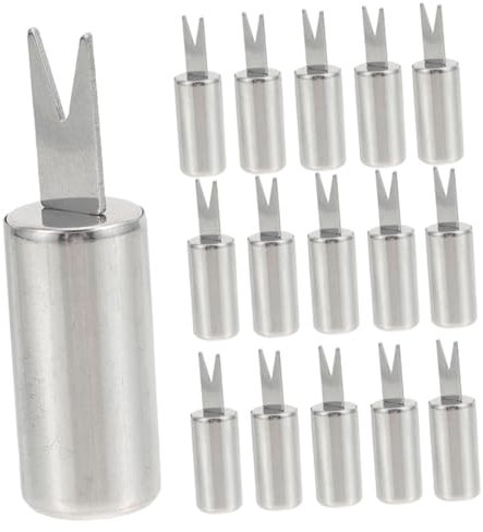 Cabilock 20 Pezzi ago per mais in acciaio inossidabile robot della griglia vassoi Forchette da barbecue riutilizzabili Forchette per corn on the cob forchetta per barbecue portatile Silver