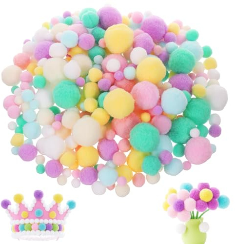 MICHIHOMIE 325 Stück Pompons zum Basteln, 1-3cm Bunt Mini Pom Poms, Filzkugeln Bunt für Ostern Weihnachten, Lustige DIY Kreative Handwerk Pompoms für Kinder und Erwachsene