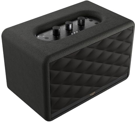 Vieta Pro Adagio Enceinte portable Bluetooth 5.3 Vintage avec batterie 10 h, TWS, IPX7, USB et True Wireless. Haut-parleurs blancs sans fil rétro