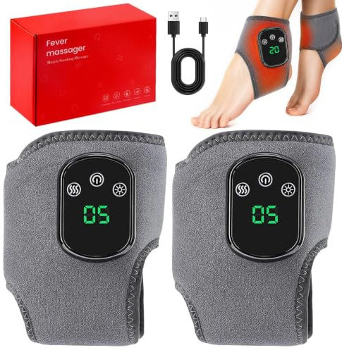 2 Stück Fussmassagegerät, 3-In-1-Fußmassagegerät, Foot Massager | Fußmassage mit 3 Modi und 5 Wärmestufen Tragbares Kabellose Knöchel Massagegerät für Knöchel,Ferse,Sohle,Fußgewölbe