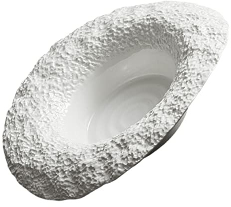 ULTECHNOVO Assiette à Pâtes Creuse 25 Cm en Céramique Effet Roche Motif Chapeau de Paille, Assiette de Service à Salade pour Table Familiale et Restaurant, Bol Profond Décoratif