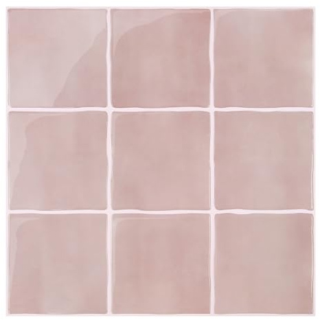 COMSTICKC Plus épais Credence Adhésif pour Cuisine Salle de Bain, 10 Pièces, Rose Clair Carrelage Adhesif Mural, Carrelage Autocollant Métro, imperméable, 30,5x30,5cm