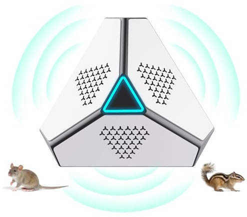 Ashmita Répulsif Ultrason Anti-Souris et Rats,Répulsif à Souris sans Chimiques,Répulsif Souris pour Intérieur avec Lumière LED,Lutte antiparasitaire Efficace pour Les rongeurs.
