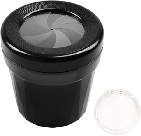 DEAELF Car Ashtray with Lid, Smokeless Detachable Cup Holder Ash Tray, Mini Portable Rotatable Cigarette Trash Can, Smell Proof Vehicle Accessories for Cars Home Office (Black)