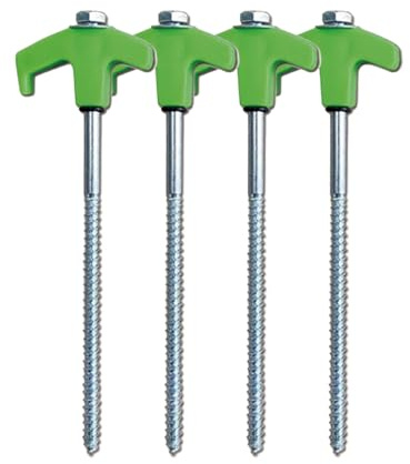 Zeltheringe zum Einschrauben – robuste Bodenanker, Metall-Gewinde-Spikes, Camping, für Outdoor-Heringe, 4 Stück