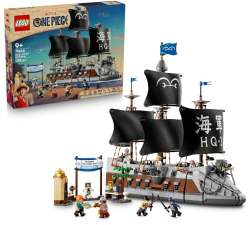 LEGO ONE PIECE La Nave da Guerra di Garp - Kit di Modellismo con Barca Giocattolo e 8 Minifigure inclusi Zoro, Usop e Nami - Decorazione Cameretta - Regalo per Bambini e Bambine da 9 Anni in su 75646