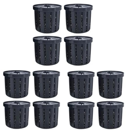 Dnyucen 200 Pcs Aquarium Plant Holder Multi-Function Aquatic Anti Floating Porous Planting Basket for Decoration(Black)