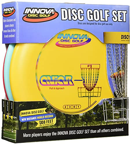 Innova Disc Golf Set, Driver, Mid-Range und Putter, bequemer DX-Kunststoff, Farben können variieren (3 Stück)