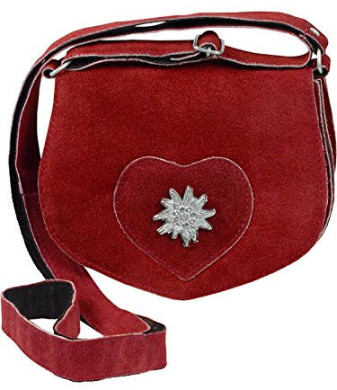 Harrys-Collection Damen mini Trachtentasche mit Edelweiß, Farben:rot