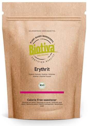 Érythritol bio 800g - Alternative au sucre à base d'erythritol sans calories - Pour édulcorer les aliments et les boissons, cuisiner et faire de la pâtisserie- Biotiva