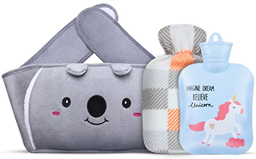 Hot Water Bottle, Warm Water Bag Rubber Hot Water Pouch with Soft Plush Hand Waist Warmer Cover, Hot Water Bag for Pain Relief from Arthritis, Headaches, Hot and Cold Therapy