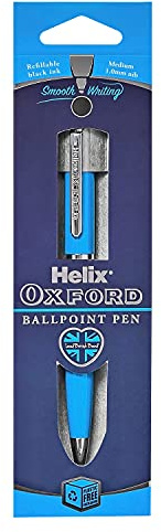 Helix Oxford Premium Ballpoint Pen (Light Blue) with Plastic Free Packaging, 209816