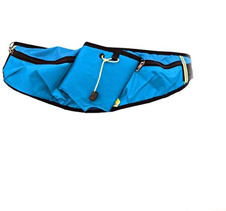 WENTS Riñonera Riñonera Running Cinturón de Correr para Botellas de Agua Bolsa Deportiva Riñonera Impermeable Running con Bandas Reflectantes Multi-Capa Alta Capacidad (Azul)