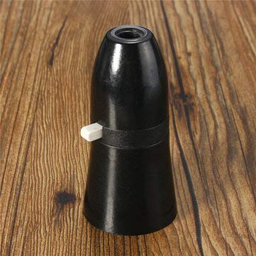 Honfitat B22 Standard White Black Switch Light Lamp Holder Socket Bayonet Cap Fitting - Black