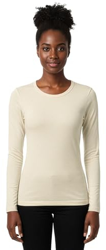 menique Damen 100% Merinowolle Langarmshirt, 160 GSM Thermo-Unterwäsche | Warmes atmungsaktives Baselayer-Oberteil, geruchshemmend und weich, Sport Skifahren Wandern Outdoor, temperaturregulierend