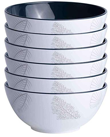 Marine Business Living - Juego de 6 ensaladeras (15 cm), color azul marino y blanco