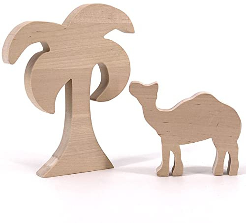 Krippenfiguren Holz (Palme & Kamel)