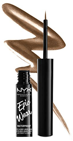 NYX PROFESSIONAL MAKEUP Epic Wear Metallic Liquid Liner Long Lasting Waterproof Eyeliner - Brown Metal