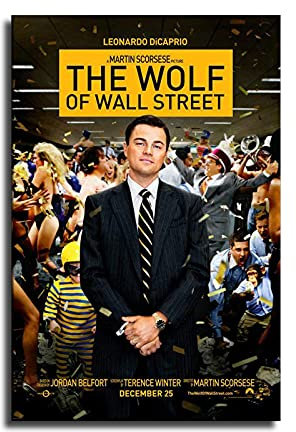 The Wolf Of Wall Street Filmposter Leonardo DiCaprio Gemälde Leinwand Wandkunst Wohnzimmer Dekoration Schlafzimmer Poster (40,6 x 61 cm, ohne Rahmen)
