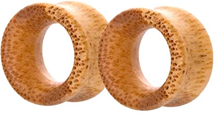 Lieson Flesh Tunnel Plug, 2 Stück Holz Flesh Tunnel Hölzerner Creolen 8mm Flesh Tunnel Braun
